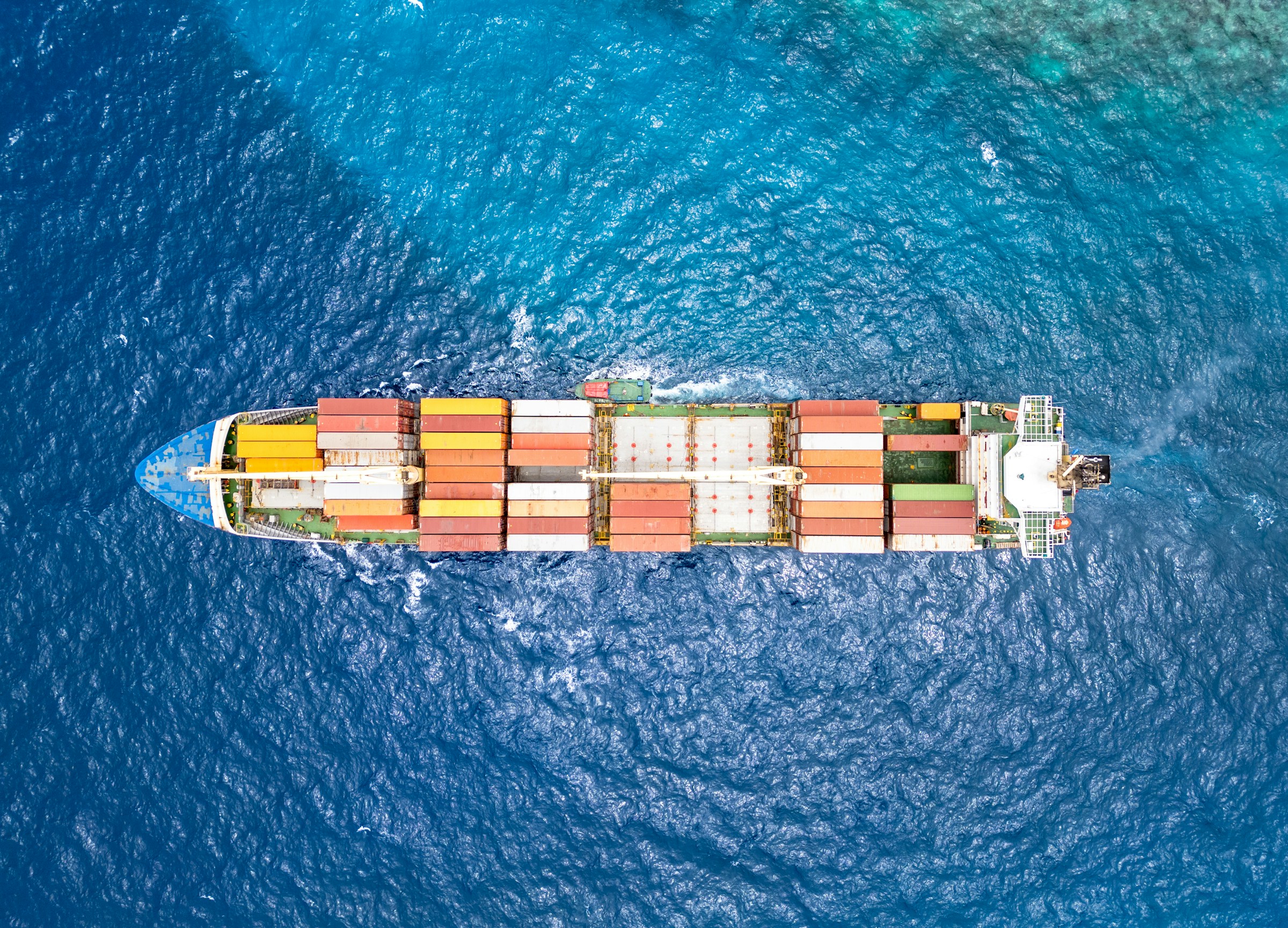 Container vessel at sea